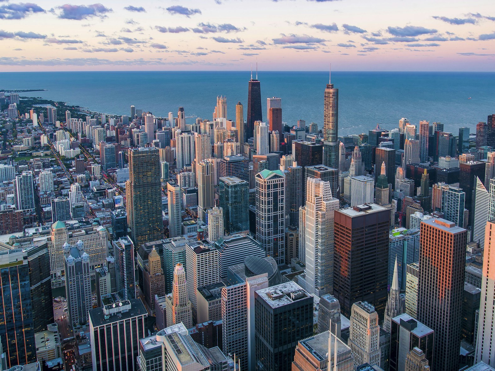 Chicago skyline at golden hour